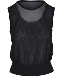 Akris Punto - Ribbed Round-Neck Top - Lyst