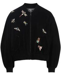 Balmain - Veste Bomber En Velours - Lyst
