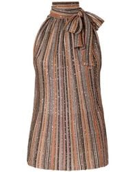 Missoni - Striped Tie Neck Top - Lyst