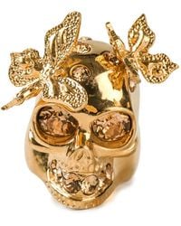 McQueen - Skull And Butterfly Cocktail Ring - Lyst