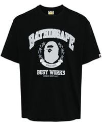 A Bathing Ape - Camiseta con logo estampado - Lyst