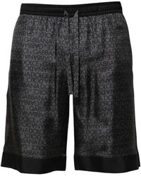 Dolce & Gabbana - Logo-Print Silk Shorts - Lyst