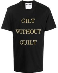 Moschino - Slogan-Print Short-Sleeve T-Shirt - Lyst