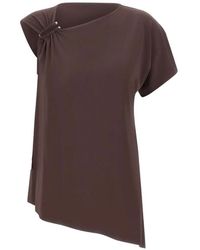 Kaos - Asymmetrische Gesmockte Blouse - Lyst