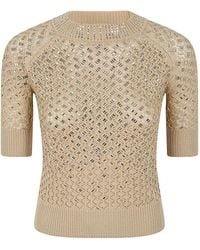 Ermanno Scervino - Embellished Open Knit Sweater - Lyst