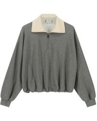 8pm - Half-Zip Elasticated-Hem Sweatshirt - Lyst