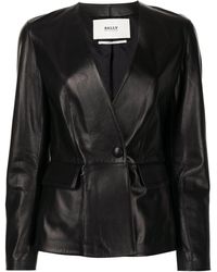 Bally Tailored Leather Jacket - Black