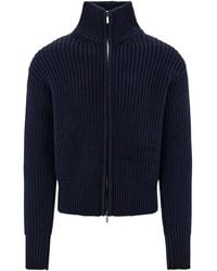 Ferragamo - High-Collar Ribbed-Wool Jacket - Lyst