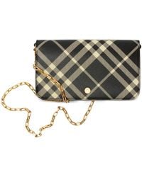 Burberry - Mini Check Print Crossbody Handbag - Lyst