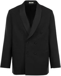 AURALEE - Double-Breasted Shawl-Collar Blazer - Lyst