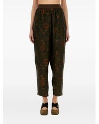 Uma Wang - Broek Met Elastische Taille En Bloemenprint - Lyst