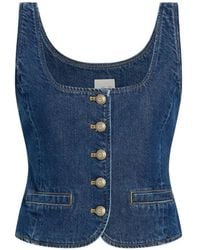 Cinq À Sept - Rowena Button-Up Denim Top - Lyst