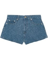 Ganni - Logo Patch Shorts - Lyst