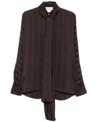 Sportmax - Corsaro Pussy-Bow Striped Blouse - Lyst