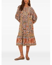 FARM Rio - Long Sleeve Midi Dress - Lyst