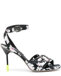 MSGM - 105Mm Floral-Print Sandals - Lyst