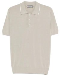Canali - Ribbed Piping Polo Shirt - Lyst