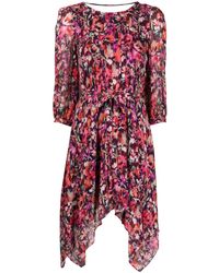 Patrizia Pepe - Floral-print Belted Short Dress - Lyst