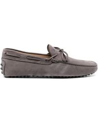 Tod's - Gommino Lace-Up Suede Loafers - Lyst