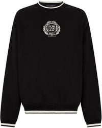 Dolce & Gabbana - Ribgebreide Trui Met Logodetail - Lyst