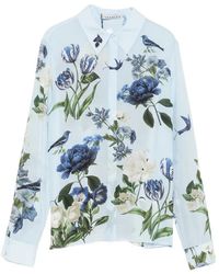 Alice + Olivia - Floral-Print Long-Sleeve Shirt - Lyst