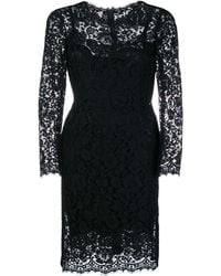 Dolce & Gabbana Fitted Lace Dress - Zwart