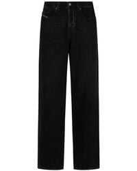 DIESEL - Logo-Patch Straight-Leg Jeans - Lyst