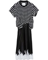 3.1 Phillip Lim - Stripe-print Draped T-shirt Dress - Lyst