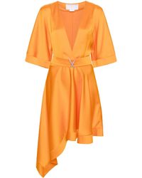 Genny - Asymmetrisches Midikleid Mit Gürtel - Lyst