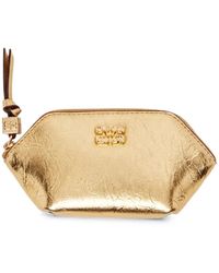 Ganni - Bou Crushed-Effect Coin Purse - Lyst