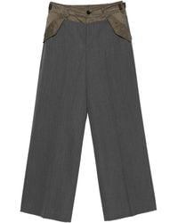 Sacai - Pinstripe Panelled Trousers - Lyst