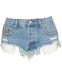 One Teaspoon - Dukes Micro Frayed Shorts - Lyst