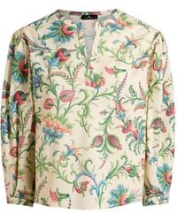 Etro - Floral-Motif V-Neck Top - Lyst