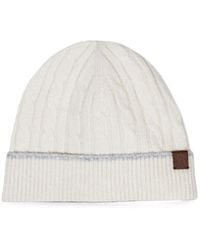Eleventy - Cable-Knit Cashmere Beanie Hat - Lyst