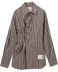 Maison Mihara Yasuhiro - Striped Twisted-Detail Shirt - Lyst