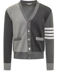 Thom Browne - 4-bar V-neck Cardigan - Lyst