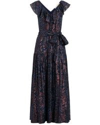 Marie Oliver - Francine Maxi-Jurk Met Luipaardprint En Ruches - Lyst