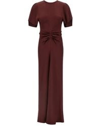 Victoria Beckham - Ruched Short Sleeve Dress - Lyst