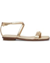 MICHAEL Michael Kors - Lena Metallic Leather Sandals - Lyst