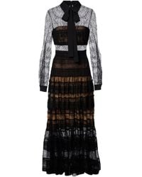 Elie Saab - Midikleid Aus Spitze Und Makramee - Lyst