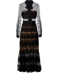 Elie Saab - Lace And Macrame Midi Dress - Lyst