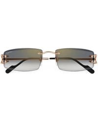 Cartier - Rimless Rectangle-Frame Sunglasses - Lyst