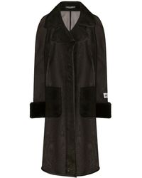 Dolce & Gabbana - Kim Faux Fur-Trimmed Organza Trench Coat - Lyst