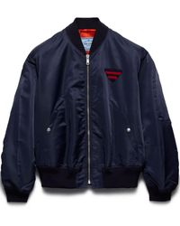 Prada - Chaqueta bómber con parche del logo - Lyst