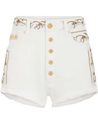 Rabanne - Embroidered Denim Shorts - Lyst