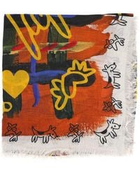 Destin - Graphic-Print Frayed Scarf - Lyst
