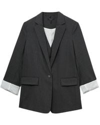 Rag & Bone - Nadelstreifen-Blazer Mit Dreiviertelärmeln - Lyst