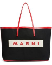 Marni - Janus Kleine Shopper Met Geborduurd Logo - Lyst