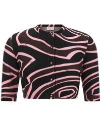 PUCCI - Onde Cropped Cardigan - Lyst