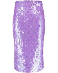 P.A.R.O.S.H. - Sequin-Embellished Midi Skirt - Lyst